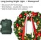 24in Large Pre Lit Outdoor Christmas Wreath with LED Lights